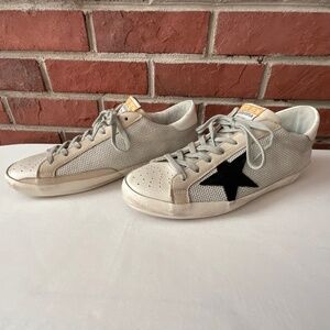 Golden Goose White Black Distressed Sneakers Size 42 NEW